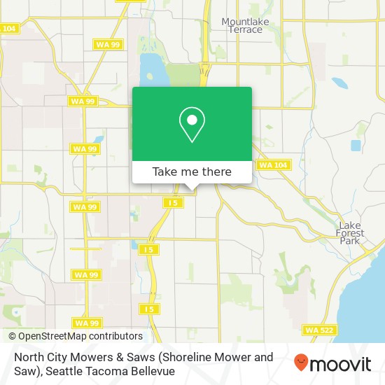 Mapa de North City Mowers & Saws (Shoreline Mower and Saw)