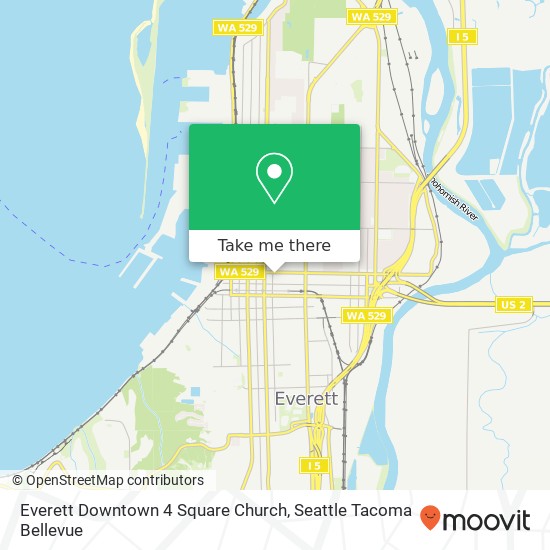 Mapa de Everett Downtown 4 Square Church