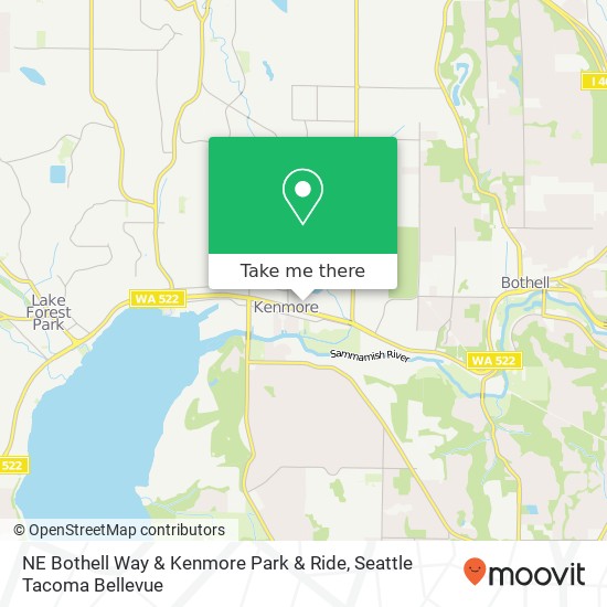 Mapa de NE Bothell Way & Kenmore Park & Ride