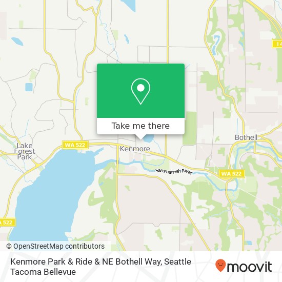 Mapa de Kenmore Park & Ride & NE Bothell Way