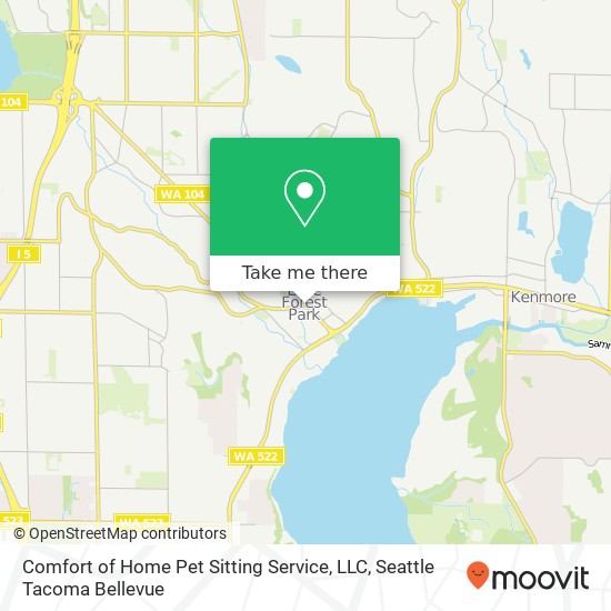 Mapa de Comfort of Home Pet Sitting Service, LLC