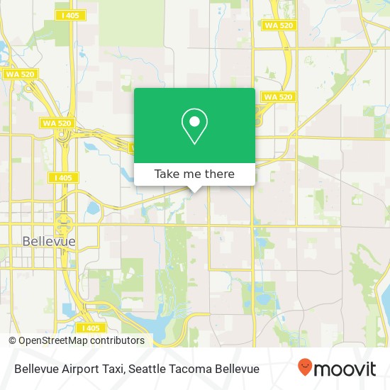 Bellevue Airport Taxi map