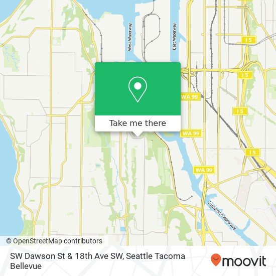 SW Dawson St & 18th Ave SW map