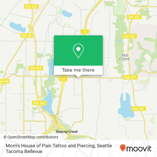 Mom's House of Pain Tattoo and Piercing map