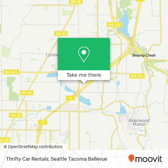 Thrifty Car Rentals map