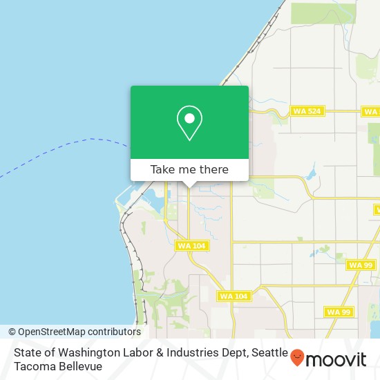 State of Washington Labor & Industries Dept map