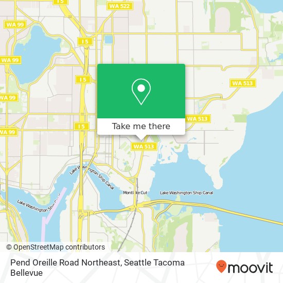 Pend Oreille Road Northeast map