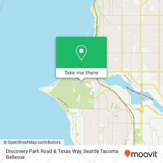 Discovery Park Road & Texas Way map