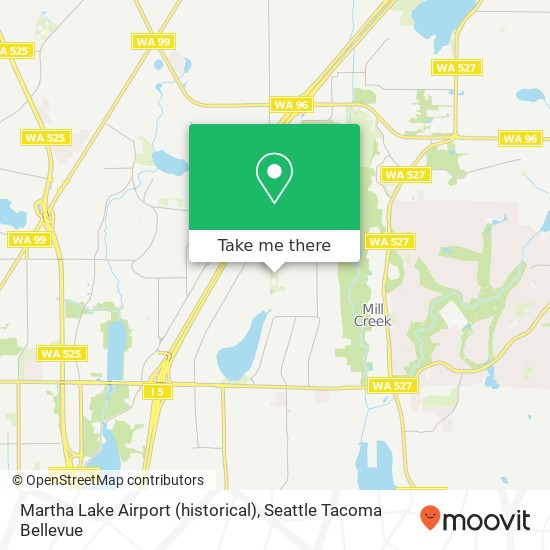 Martha Lake Airport (historical) map