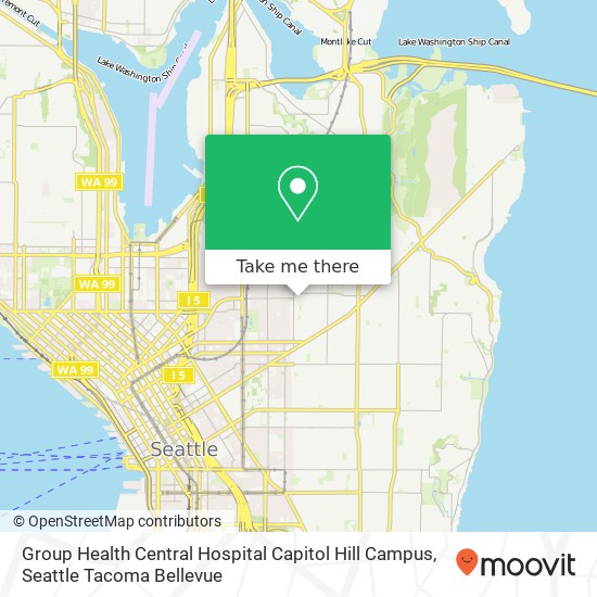 Mapa de Group Health Central Hospital Capitol Hill Campus