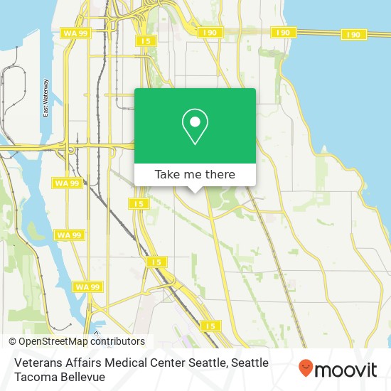 Mapa de Veterans Affairs Medical Center Seattle