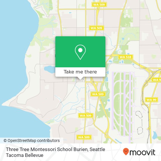 Three Tree Montessori School Burien map