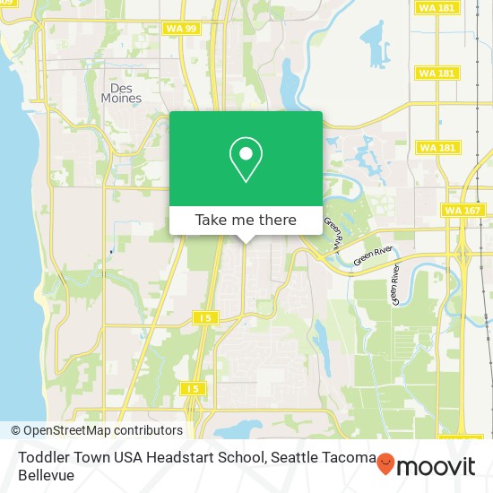 Toddler Town USA Headstart School map