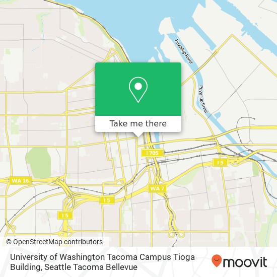 University of Washington Tacoma Campus Tioga Building map