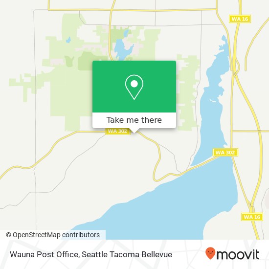 Wauna Post Office map