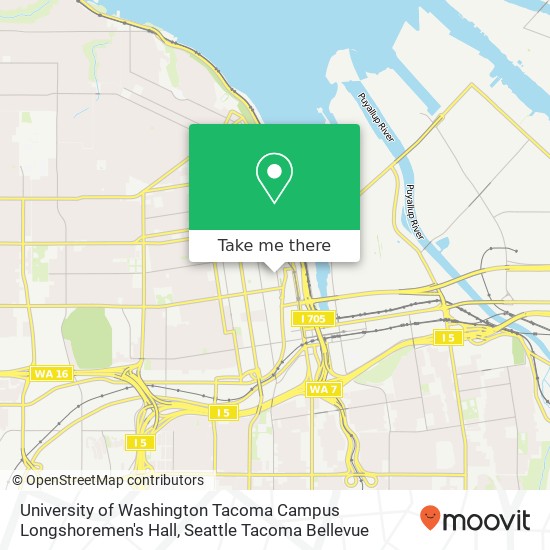 University of Washington Tacoma Campus Longshoremen's Hall map