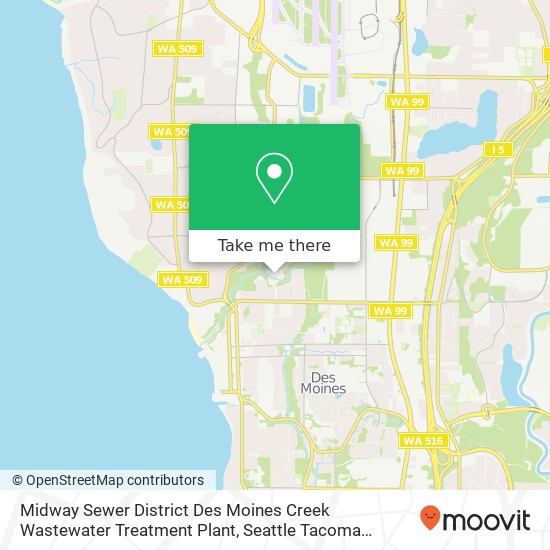 Mapa de Midway Sewer District Des Moines Creek Wastewater Treatment Plant