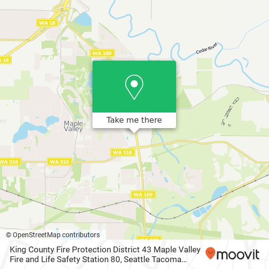 Mapa de King County Fire Protection District 43 Maple Valley Fire and Life Safety Station 80