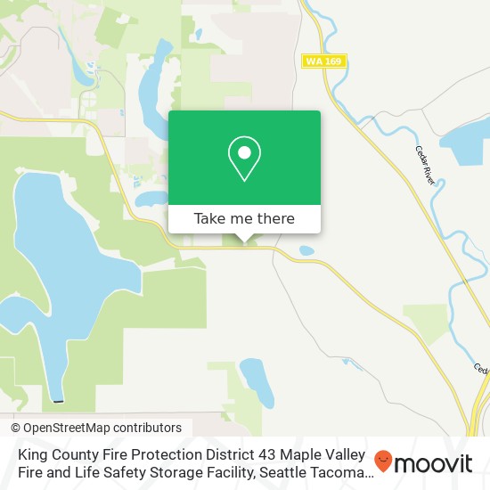 Mapa de King County Fire Protection District 43 Maple Valley Fire and Life Safety Storage Facility