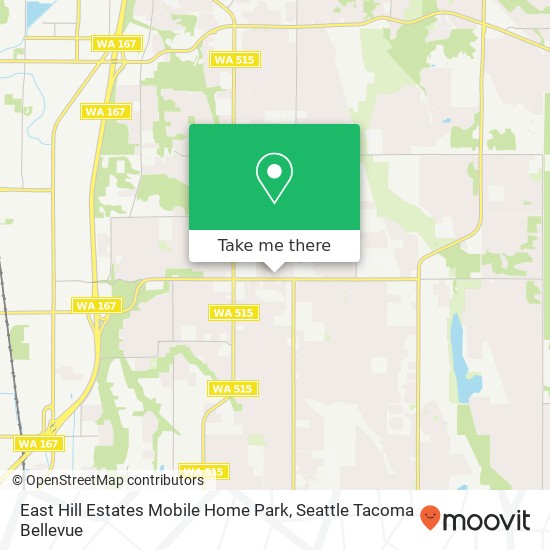 Mapa de East Hill Estates Mobile Home Park