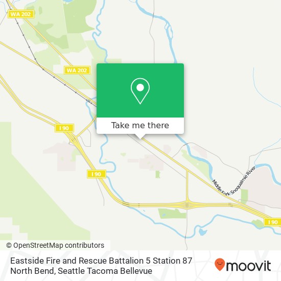 Mapa de Eastside Fire and Rescue Battalion 5 Station 87 North Bend