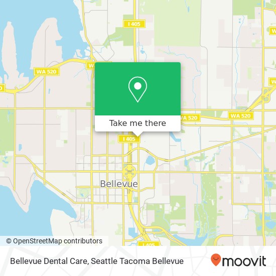 Bellevue Dental Care map