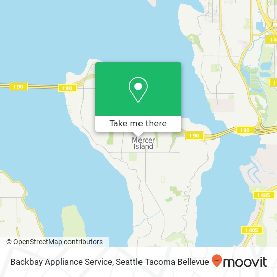 Backbay Appliance Service map