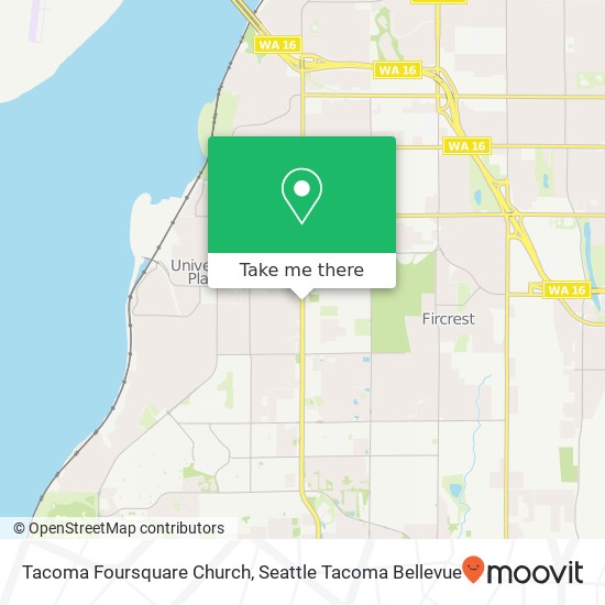 Tacoma Foursquare Church map