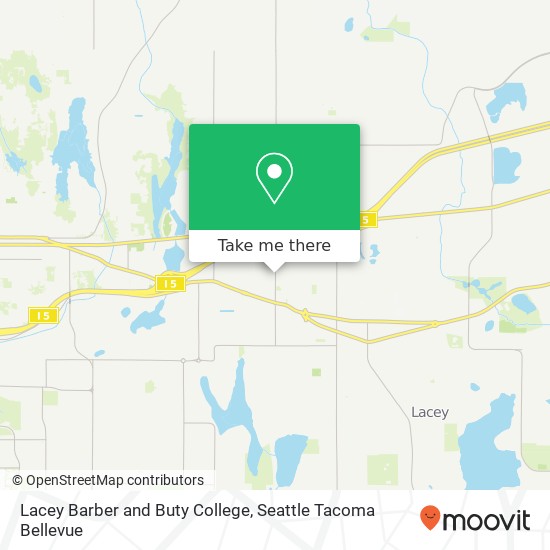 Lacey Barber and Buty College map