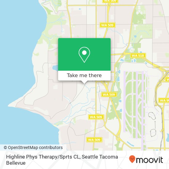 Highline Phys Therapy/Sprts CL map