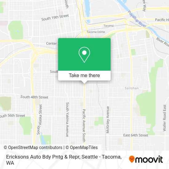 Mapa de Ericksons Auto Bdy Pntg & Repr