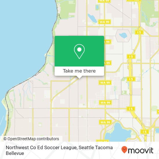 Northwest Co Ed Soccer League map