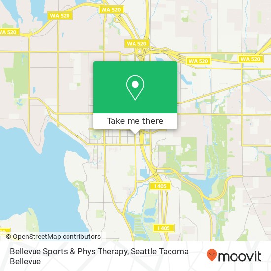 Bellevue Sports & Phys Therapy map