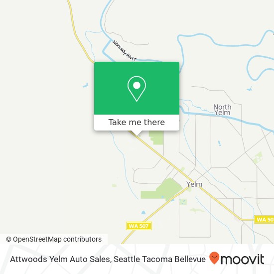 Attwoods Yelm Auto Sales map