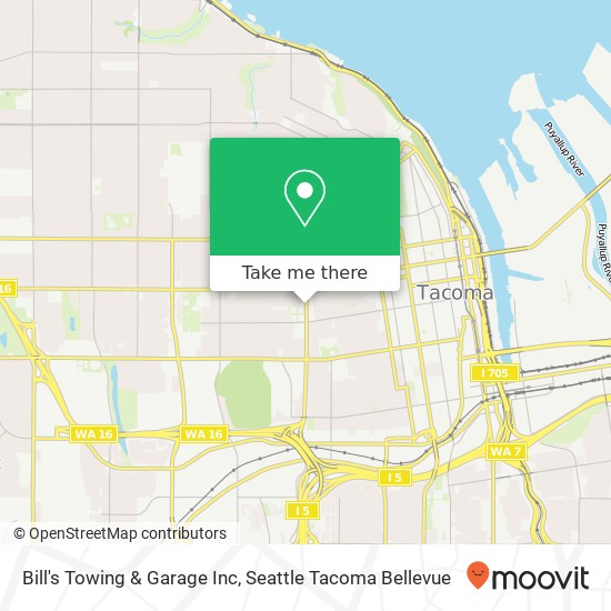 Mapa de Bill's Towing & Garage Inc