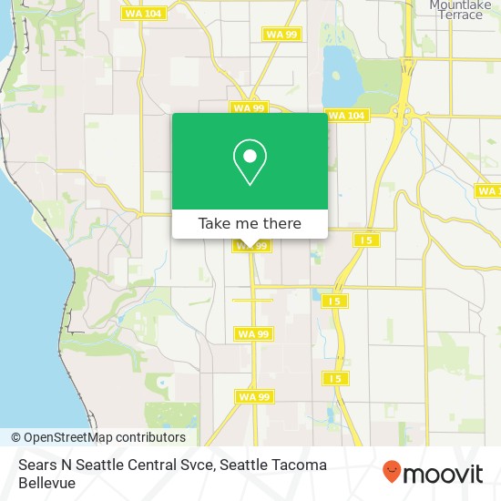 Mapa de Sears N Seattle Central Svce