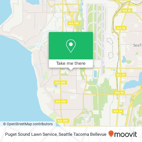 Puget Sound Lawn Service map