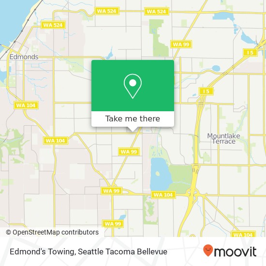 Edmond's Towing map