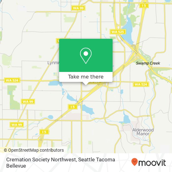 Cremation Society Northwest map
