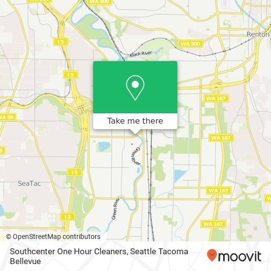 Southcenter One Hour Cleaners map