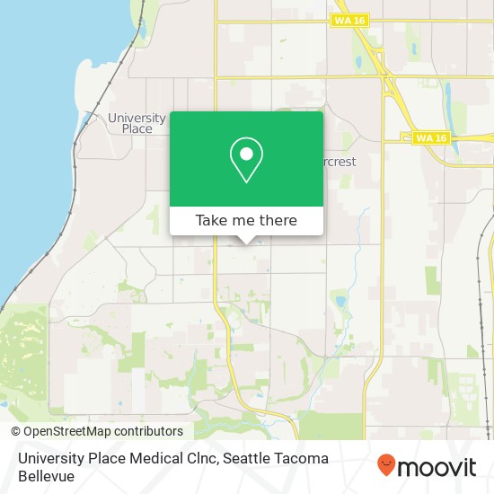 University Place Medical Clnc map