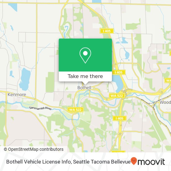 Bothell Vehicle License Info map