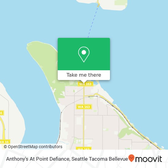 Anthony's At Point Defiance map
