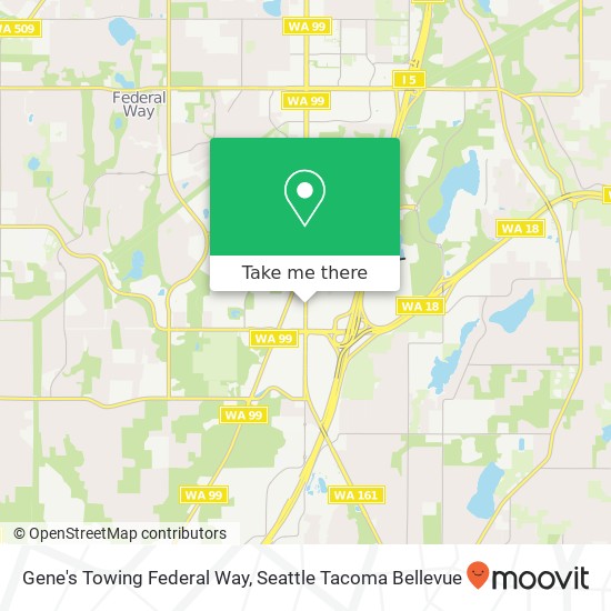 Gene's Towing Federal Way map