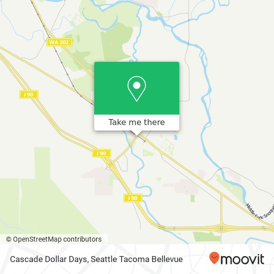 Cascade Dollar Days map