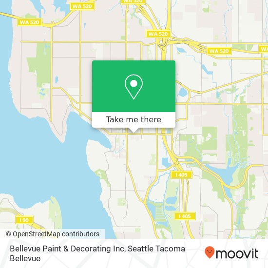 Mapa de Bellevue Paint & Decorating Inc