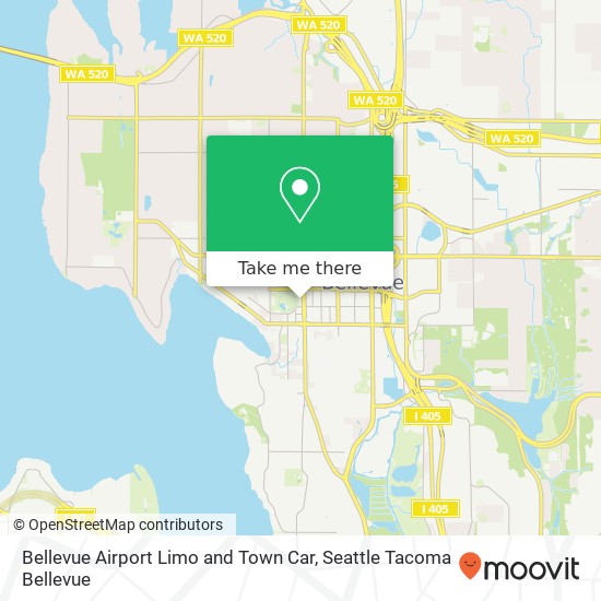 Bellevue Airport Limo and Town Car map