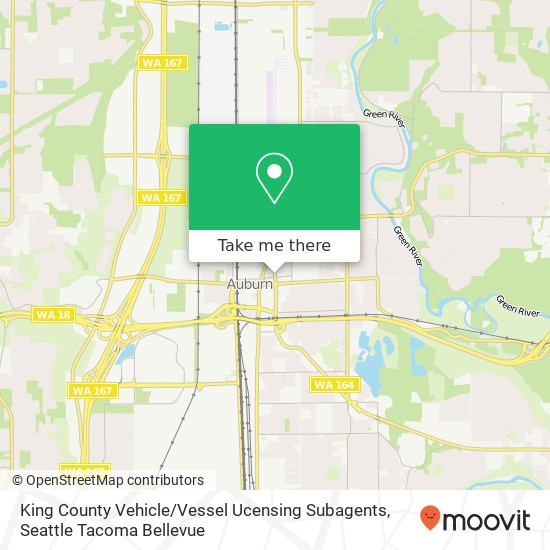 King County Vehicle / Vessel Ucensing Subagents map