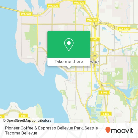 Mapa de Pioneer Coffee & Espresso Bellevue Park