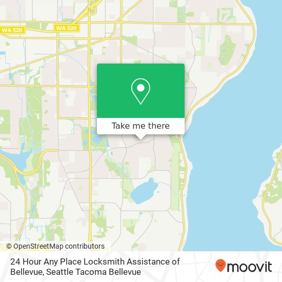 Mapa de 24 Hour Any Place Locksmith Assistance of Bellevue